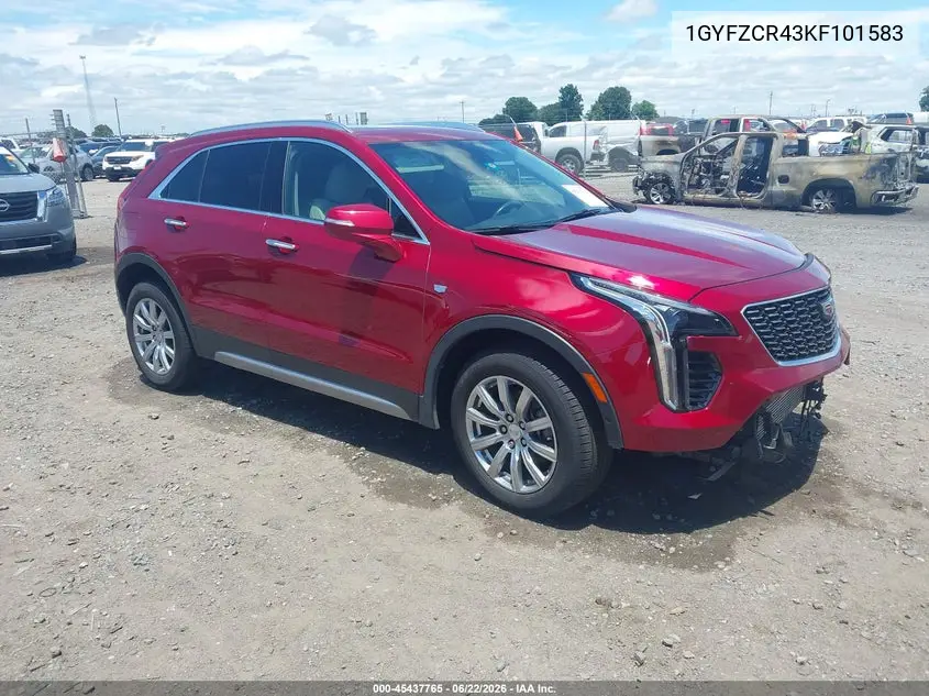 2019 Cadillac Xt4 Premium Luxury VIN: 1GYFZCR43KF101583 Lot: 45437765