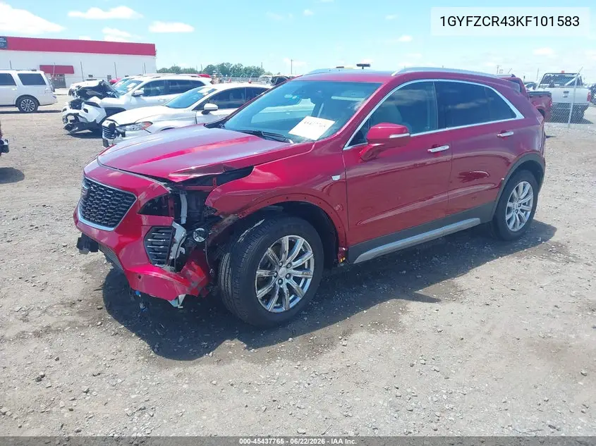 2019 Cadillac Xt4 Premium Luxury VIN: 1GYFZCR43KF101583 Lot: 45437765