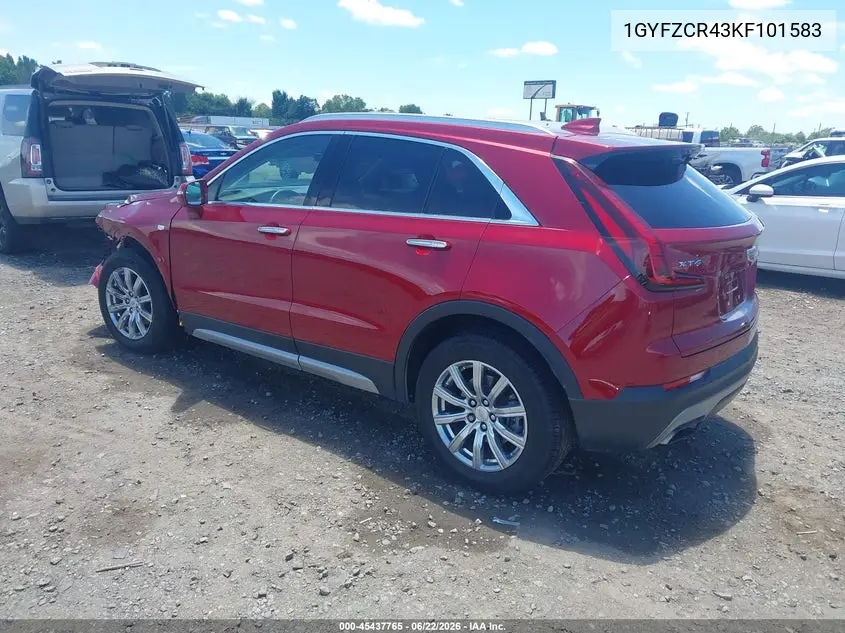 2019 Cadillac Xt4 Premium Luxury VIN: 1GYFZCR43KF101583 Lot: 45437765
