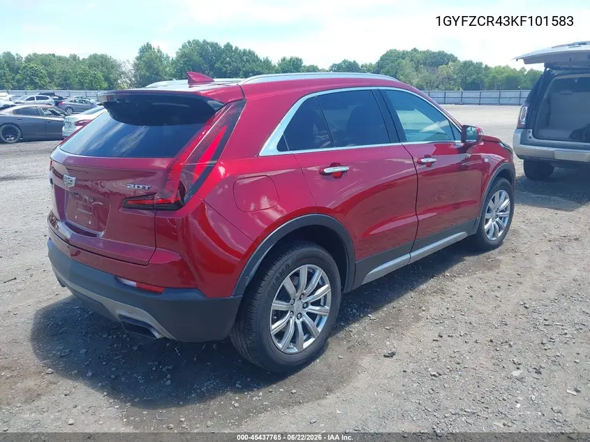2019 Cadillac Xt4 Premium Luxury VIN: 1GYFZCR43KF101583 Lot: 45437765