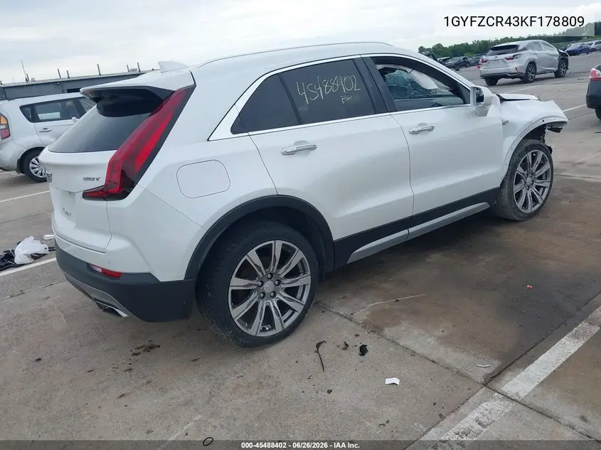 2019 Cadillac Xt4 Premium Luxury VIN: 1GYFZCR43KF178809 Lot: 45488402