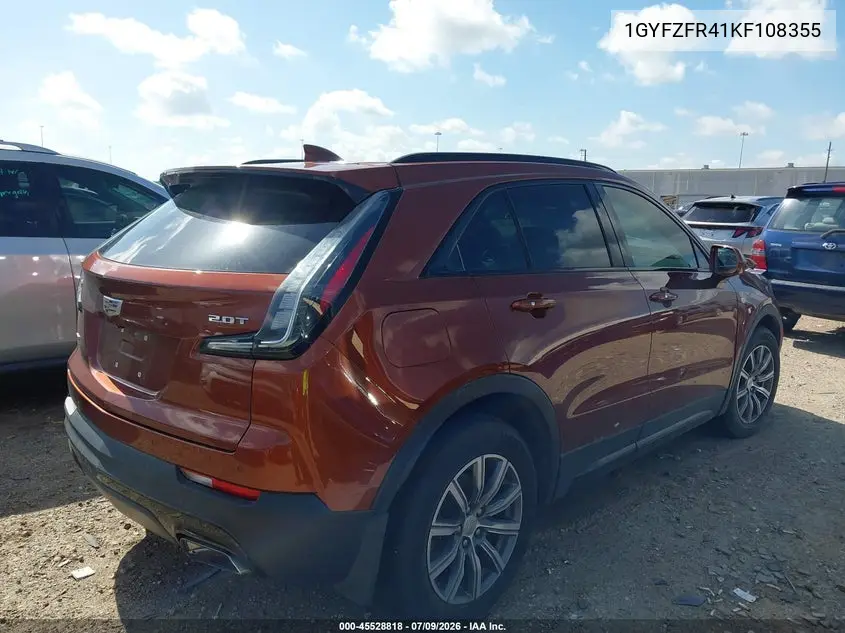2019 Cadillac Xt4 Sport VIN: 1GYFZFR41KF108355 Lot: 45528818