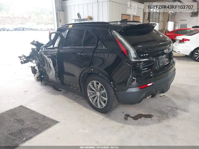2019 Cadillac Xt4 Sport VIN: 1GYFZFR43KF103707 Lot: 45609985