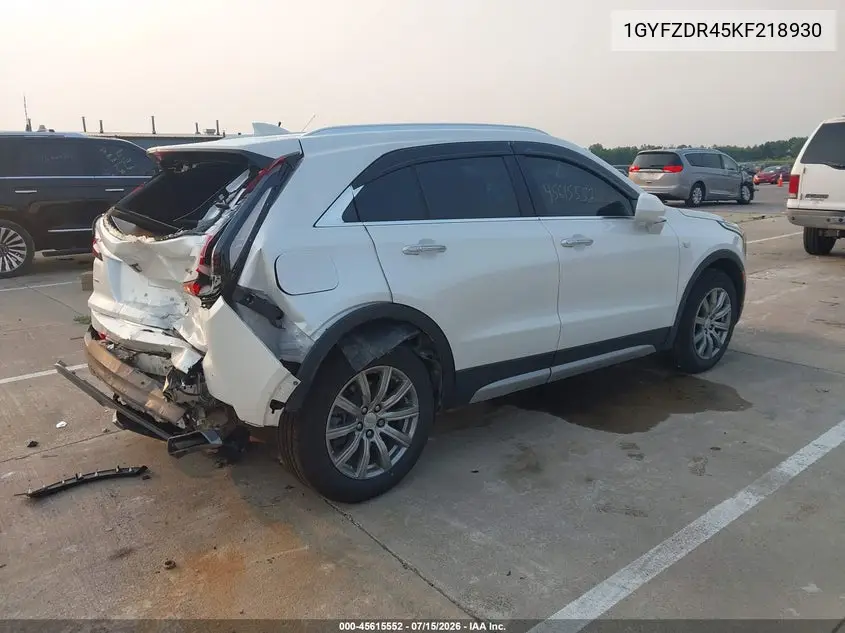 2019 Cadillac Xt4 Premium Luxury VIN: 1GYFZDR45KF218930 Lot: 45615552
