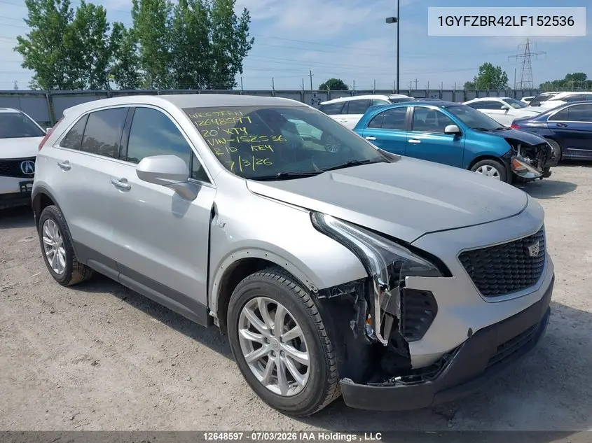 2020 Cadillac Xt4 VIN: 1GYFZBR42LF152536 Lot: 12648597