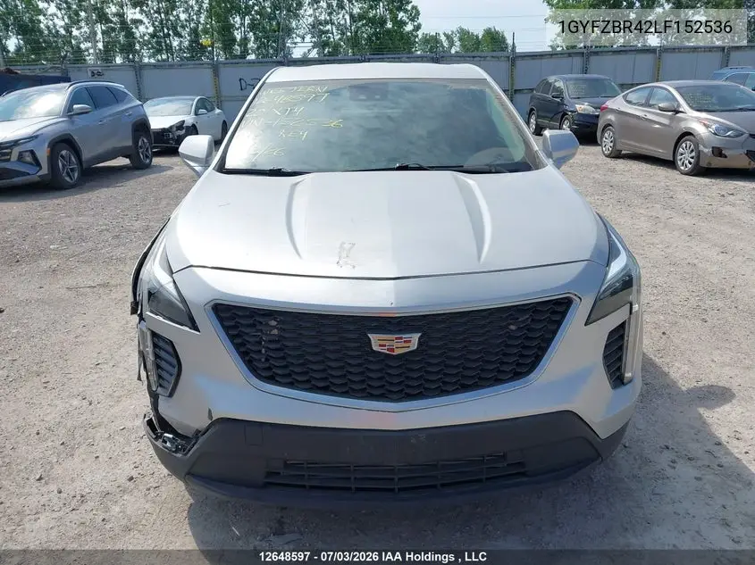 2020 Cadillac Xt4 VIN: 1GYFZBR42LF152536 Lot: 12648597