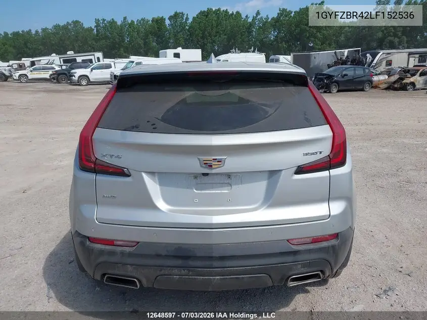 2020 Cadillac Xt4 VIN: 1GYFZBR42LF152536 Lot: 12648597