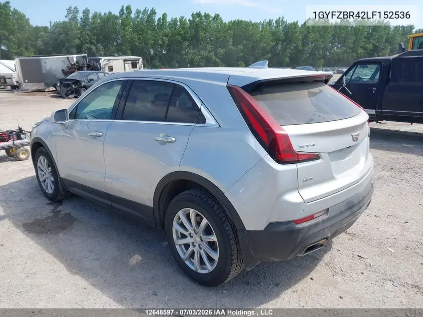 2020 Cadillac Xt4 VIN: 1GYFZBR42LF152536 Lot: 12648597