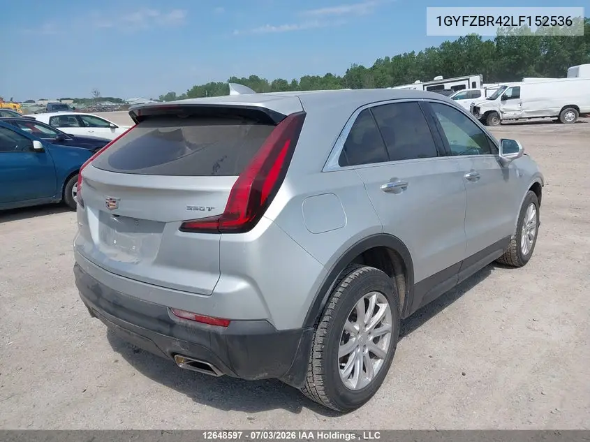 2020 Cadillac Xt4 VIN: 1GYFZBR42LF152536 Lot: 12648597