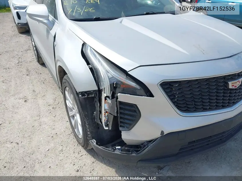 2020 Cadillac Xt4 VIN: 1GYFZBR42LF152536 Lot: 12648597