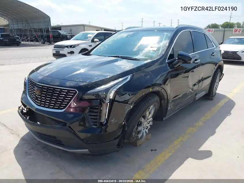 2020 Cadillac Xt4 Fwd Premium Luxury VIN: 1GYFZCR42LF024190 Lot: 45433418