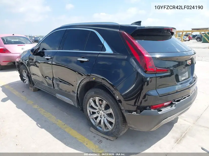 2020 Cadillac Xt4 Fwd Premium Luxury VIN: 1GYFZCR42LF024190 Lot: 45433418