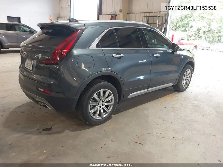 2020 Cadillac Xt4 Fwd Premium Luxury VIN: 1GYFZCR43LF153538 Lot: 45476591