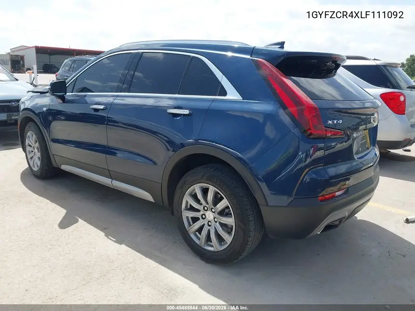 2020 Cadillac Xt4 Fwd Premium Luxury VIN: 1GYFZCR4XLF111092 Lot: 45485844