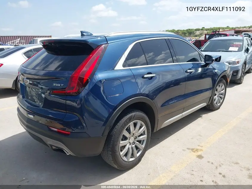 2020 Cadillac Xt4 Fwd Premium Luxury VIN: 1GYFZCR4XLF111092 Lot: 45485844