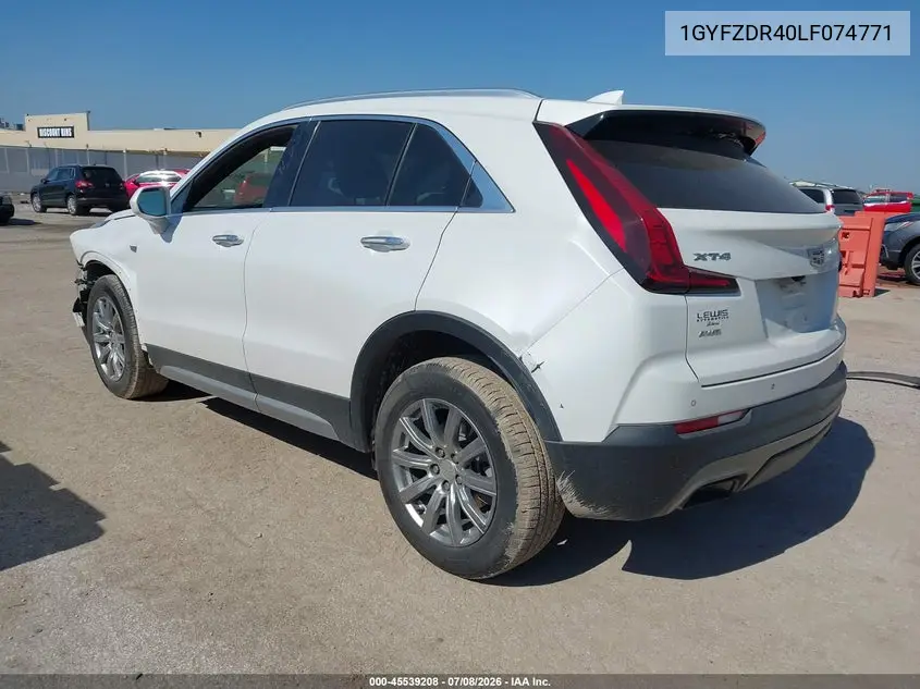 2020 Cadillac Xt4 Awd Premium Luxury VIN: 1GYFZDR40LF074771 Lot: 45539208