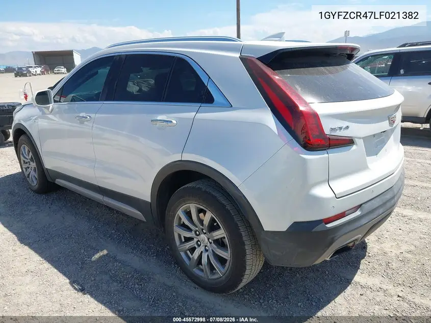 2020 Cadillac Xt4 Fwd Premium Luxury VIN: 1GYFZCR47LF021382 Lot: 45572998
