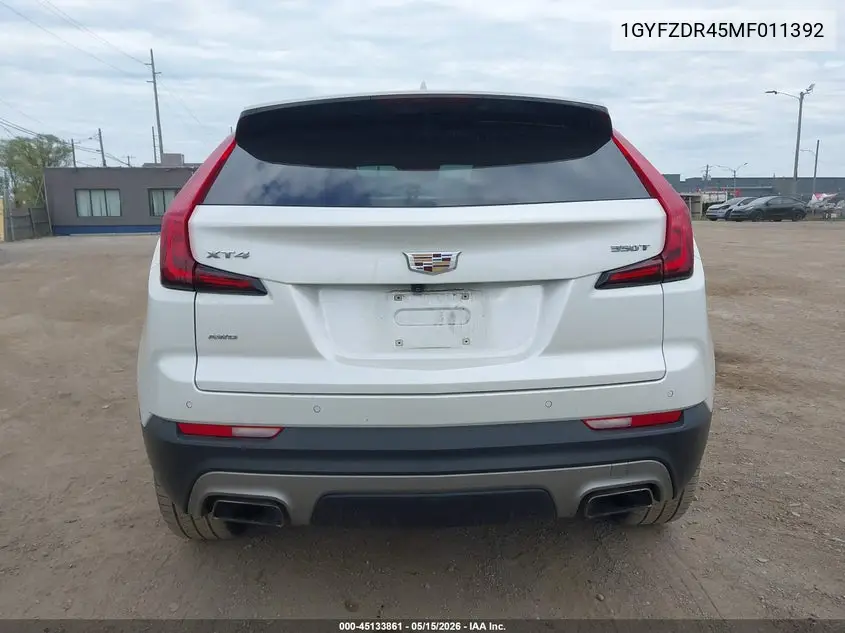 2021 Cadillac Xt4 Awd Premium Luxury VIN: 1GYFZDR45MF011392 Lot: 45133861