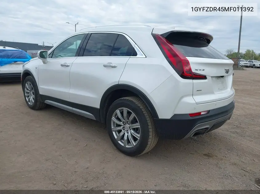 2021 Cadillac Xt4 Awd Premium Luxury VIN: 1GYFZDR45MF011392 Lot: 45133861