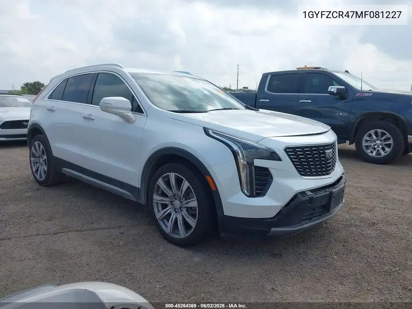 2021 Cadillac Xt4 Fwd Premium Luxury VIN: 1GYFZCR47MF081227 Lot: 45264369