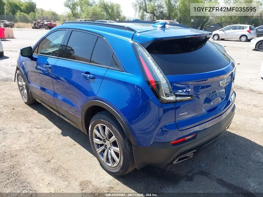2021 Cadillac Xt4 Sport VIN: 1GYFZFR42MF035595 Lot: 45350262