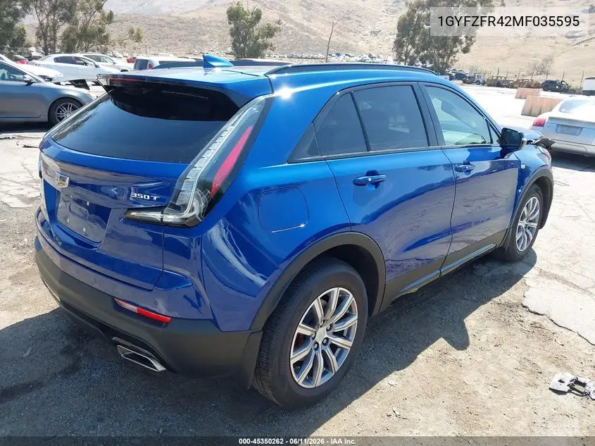 2021 Cadillac Xt4 Sport VIN: 1GYFZFR42MF035595 Lot: 45350262