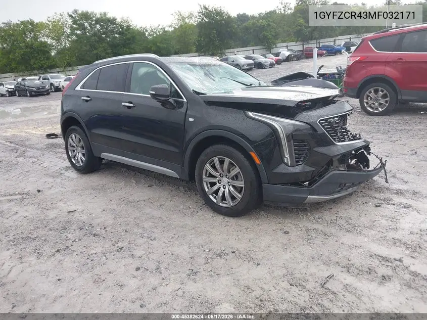 2021 Cadillac Xt4 Fwd Premium Luxury VIN: 1GYFZCR43MF032171 Lot: 45382624