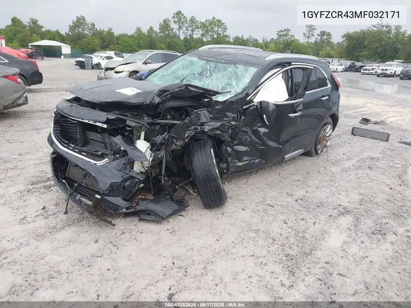 2021 Cadillac Xt4 Fwd Premium Luxury VIN: 1GYFZCR43MF032171 Lot: 45382624