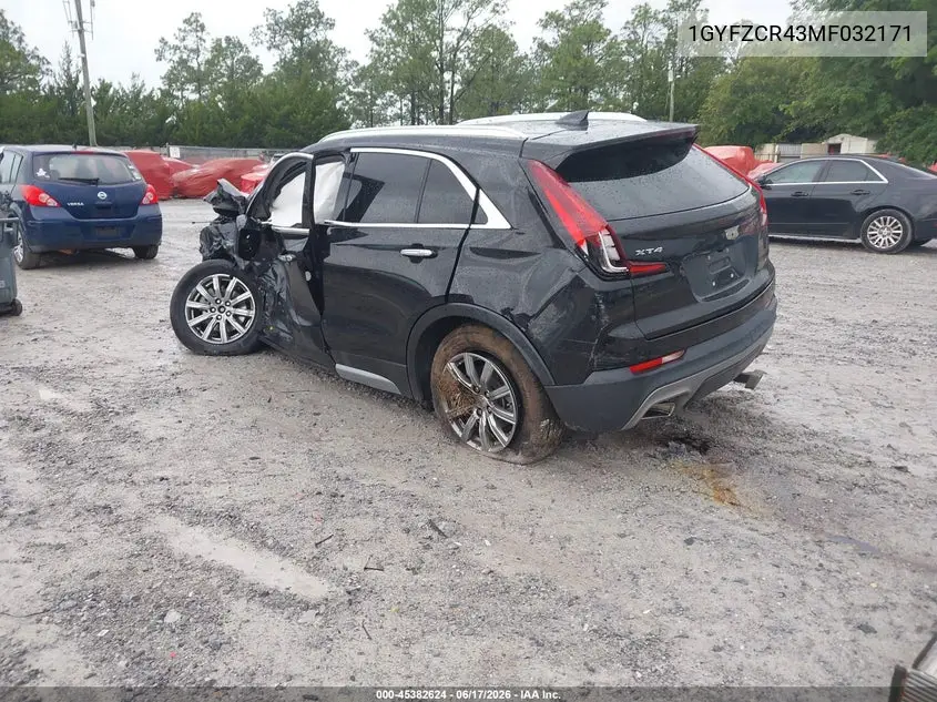 2021 Cadillac Xt4 Fwd Premium Luxury VIN: 1GYFZCR43MF032171 Lot: 45382624