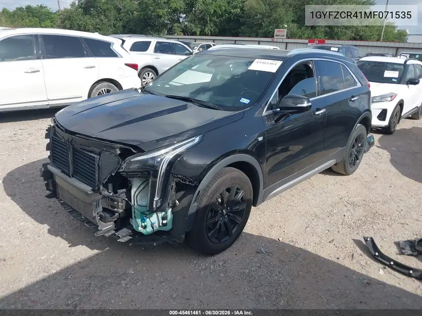 2021 Cadillac Xt4 Fwd Premium Luxury VIN: 1GYFZCR41MF071535 Lot: 45461461