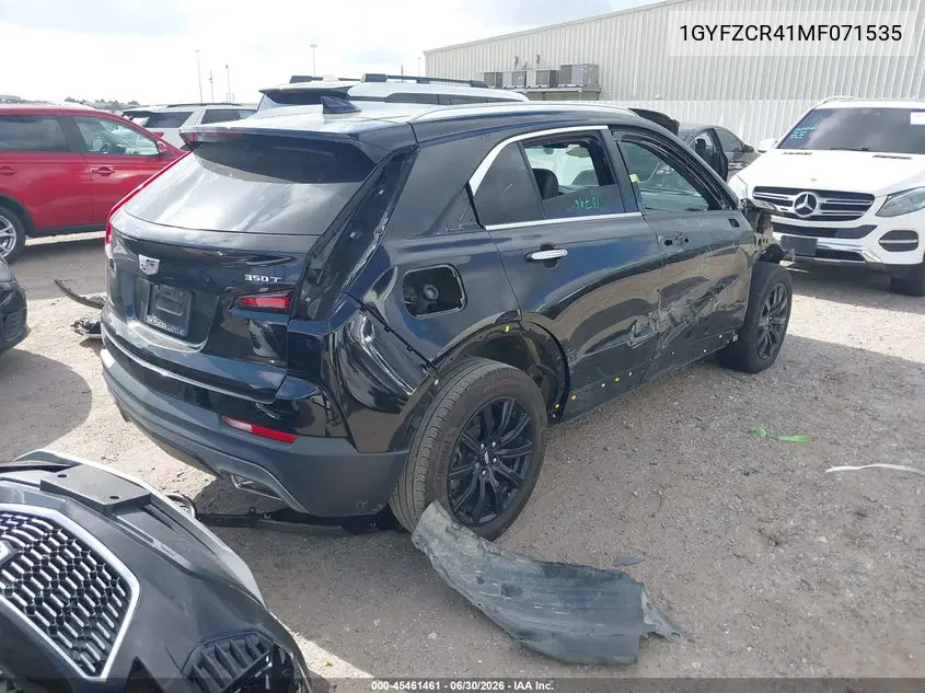 2021 Cadillac Xt4 Fwd Premium Luxury VIN: 1GYFZCR41MF071535 Lot: 45461461