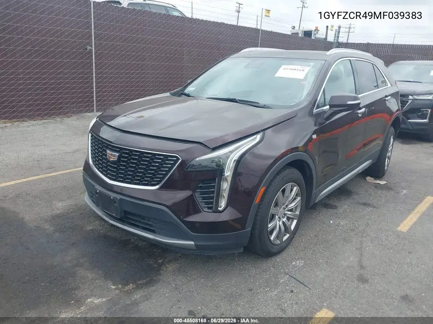 2021 Cadillac Xt4 Fwd Premium Luxury VIN: 1GYFZCR49MF039383 Lot: 45508168