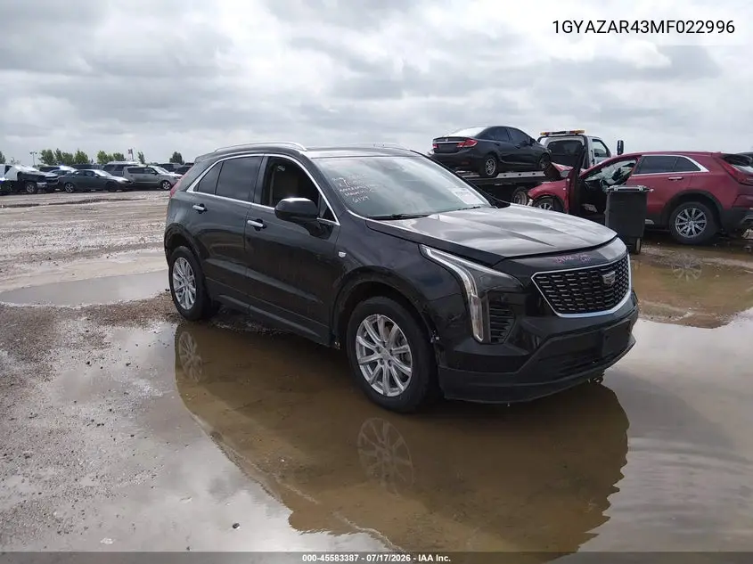 2021 Cadillac Xt4 Fwd Luxury VIN: 1GYAZAR43MF022996 Lot: 45583387