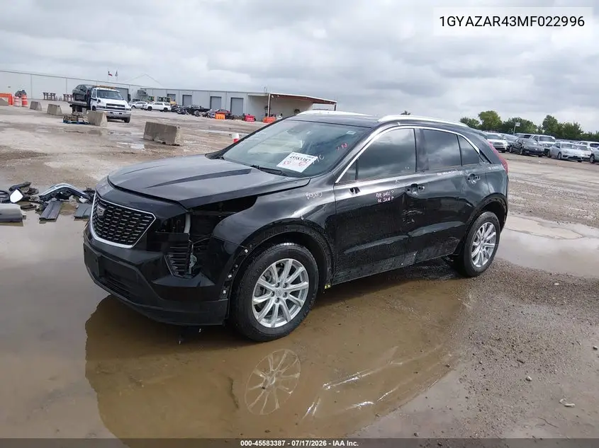 2021 Cadillac Xt4 Fwd Luxury VIN: 1GYAZAR43MF022996 Lot: 45583387