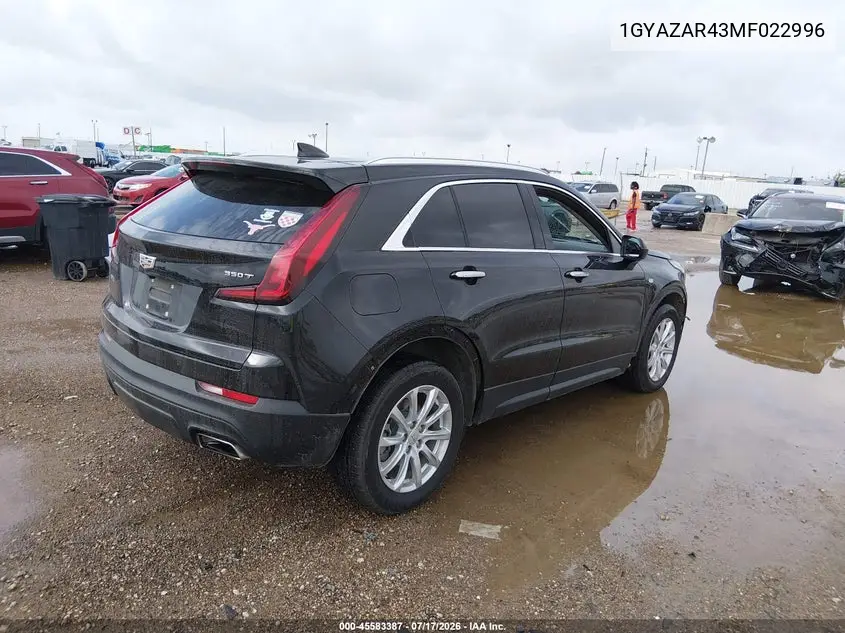 2021 Cadillac Xt4 Fwd Luxury VIN: 1GYAZAR43MF022996 Lot: 45583387