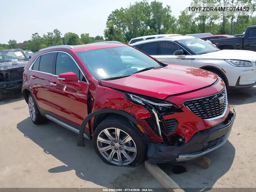 2021 Cadillac Xt4 Awd Premium Luxury VIN: 1GYFZDR44MF074452 Lot: 45601490