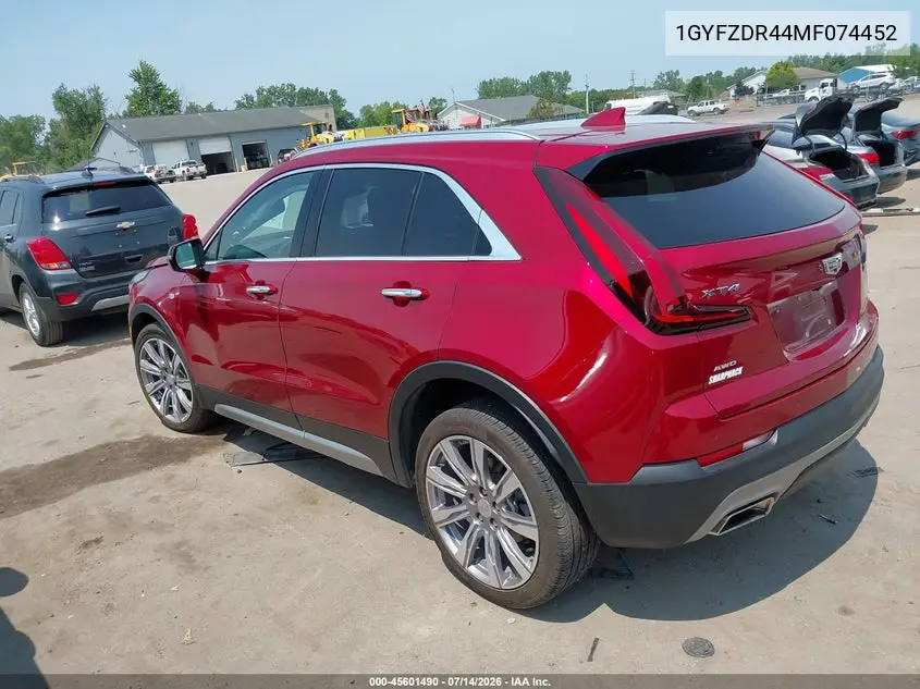 2021 Cadillac Xt4 Awd Premium Luxury VIN: 1GYFZDR44MF074452 Lot: 45601490