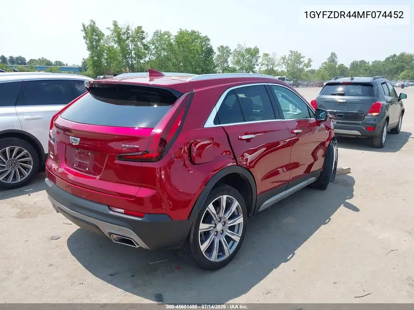 2021 Cadillac Xt4 Awd Premium Luxury VIN: 1GYFZDR44MF074452 Lot: 45601490