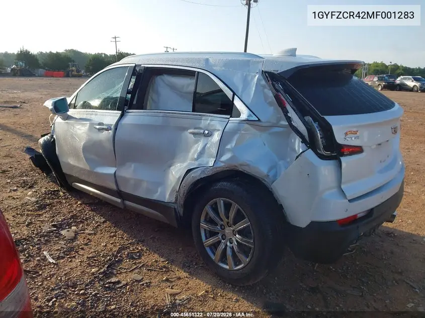 2021 Cadillac Xt4 Fwd Premium Luxury VIN: 1GYFZCR42MF001283 Lot: 45651322