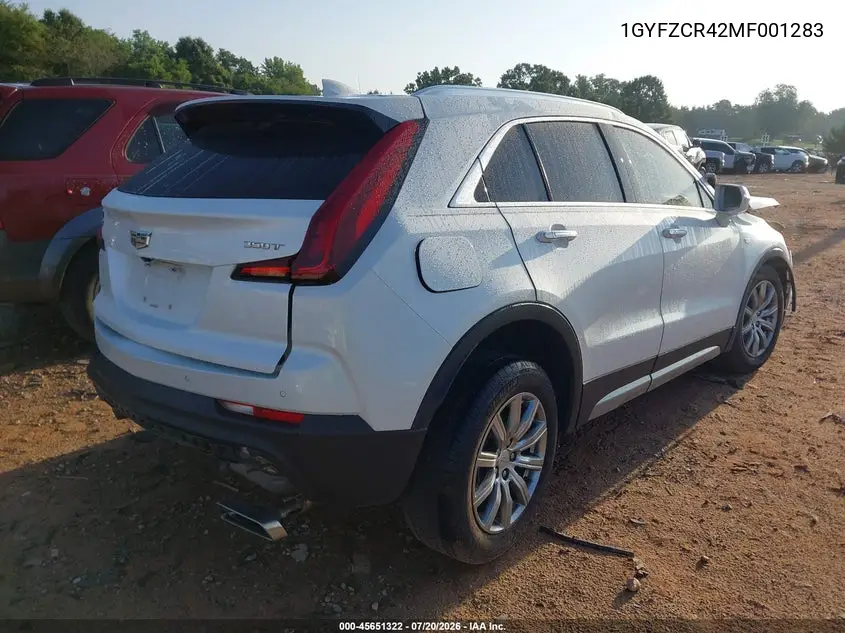 2021 Cadillac Xt4 Fwd Premium Luxury VIN: 1GYFZCR42MF001283 Lot: 45651322