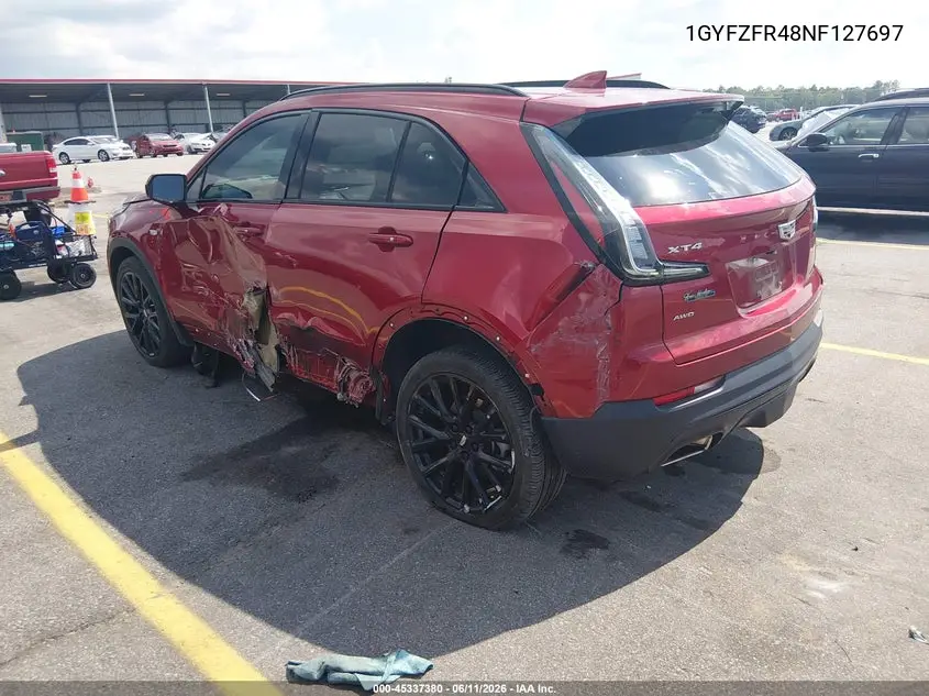 2022 Cadillac Xt4 Awd Sport VIN: 1GYFZFR48NF127697 Lot: 45337380