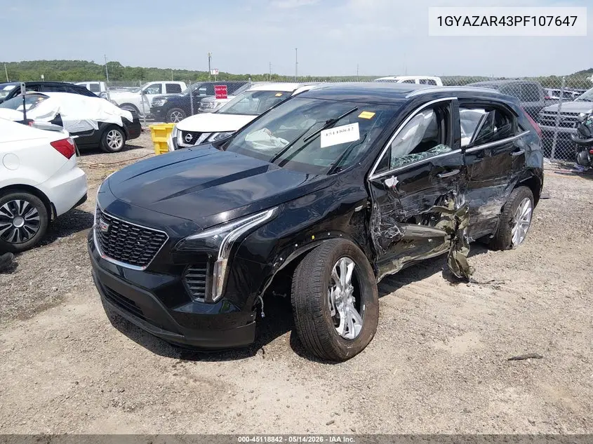 2023 Cadillac Xt4 Fwd Luxury VIN: 1GYAZAR43PF107647 Lot: 45118842