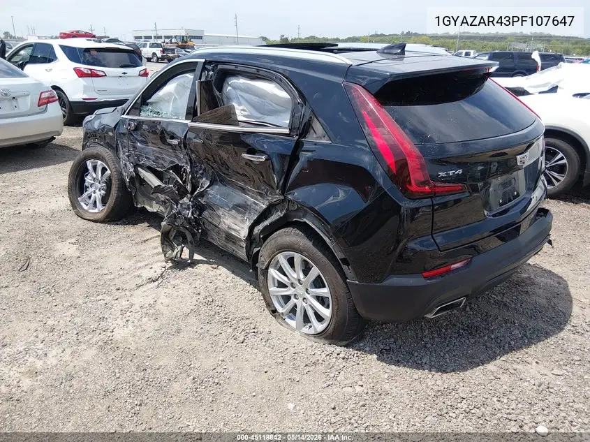 2023 Cadillac Xt4 Fwd Luxury VIN: 1GYAZAR43PF107647 Lot: 45118842