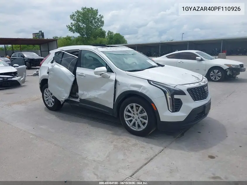 2023 Cadillac Xt4 Fwd Luxury VIN: 1GYAZAR40PF110926 Lot: 45384188