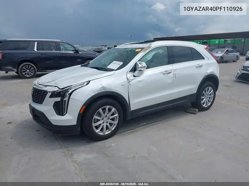 2023 Cadillac Xt4 Fwd Luxury VIN: 1GYAZAR40PF110926 Lot: 45384188