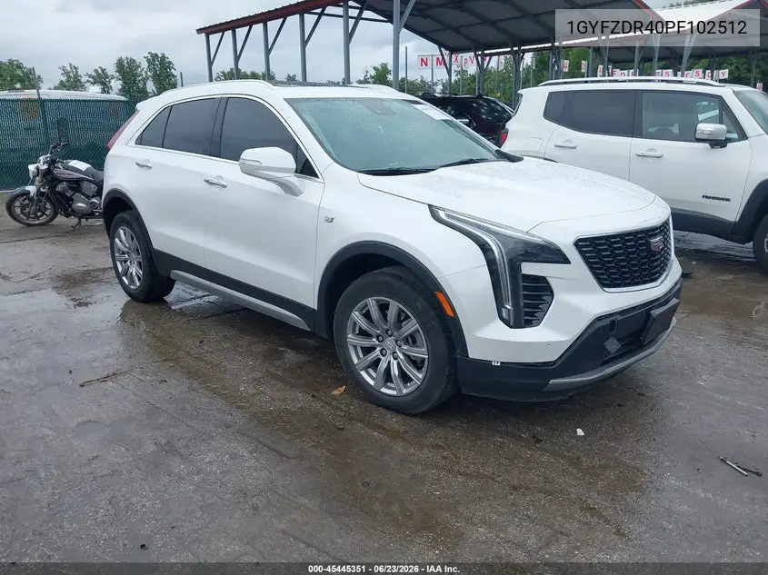 2023 Cadillac Xt4 Awd Premium Luxury VIN: 1GYFZDR40PF102512 Lot: 45445351