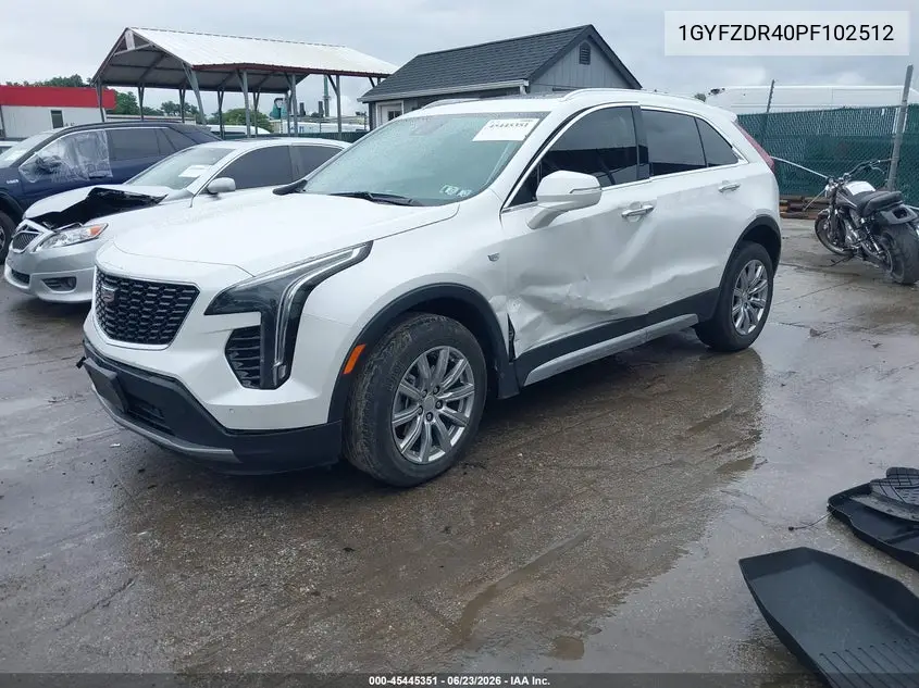 2023 Cadillac Xt4 Awd Premium Luxury VIN: 1GYFZDR40PF102512 Lot: 45445351