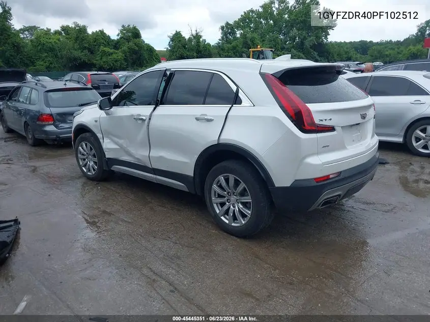 2023 Cadillac Xt4 Awd Premium Luxury VIN: 1GYFZDR40PF102512 Lot: 45445351