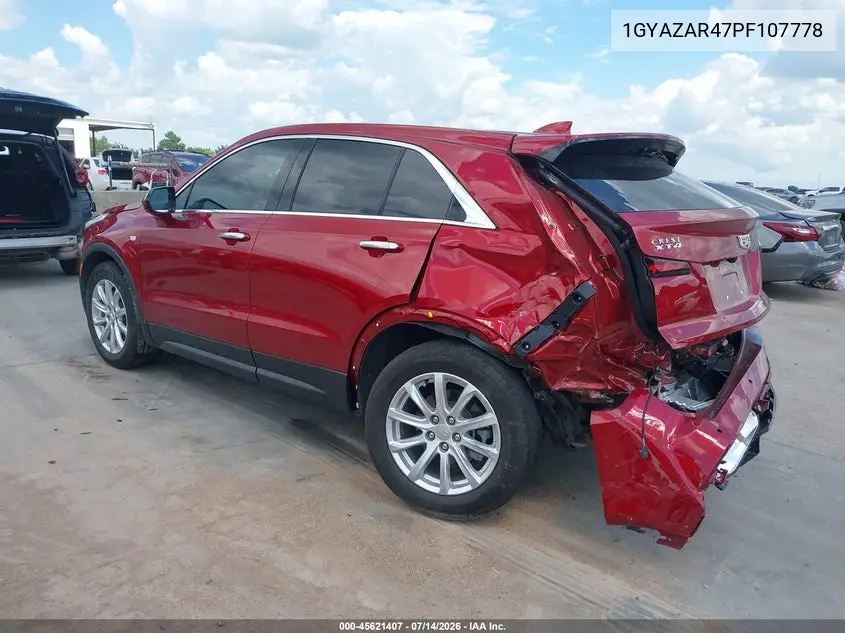 2023 Cadillac Xt4 Fwd Luxury VIN: 1GYAZAR47PF107778 Lot: 45621407