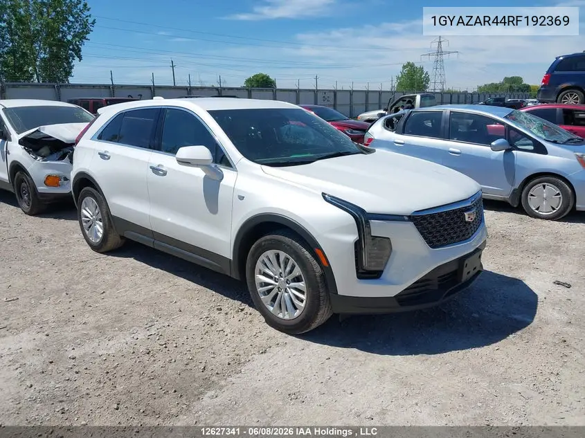 2024 Cadillac Xt4 Luxury VIN: 1GYAZAR44RF192369 Lot: 12627341